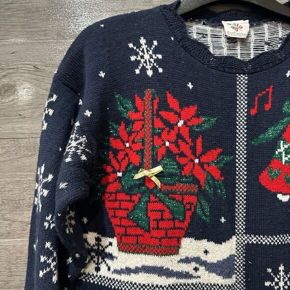 Vintage Festive Nutcracker Ugly Christmas Party Sweater Size Oversized Medium - Picture 4 of 10